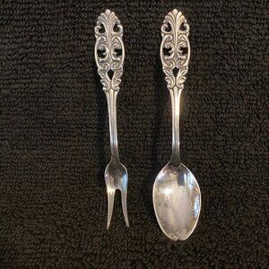 Vintage EPNS Souvenir Collectible 4" Fork and Spoon Made in Sweden